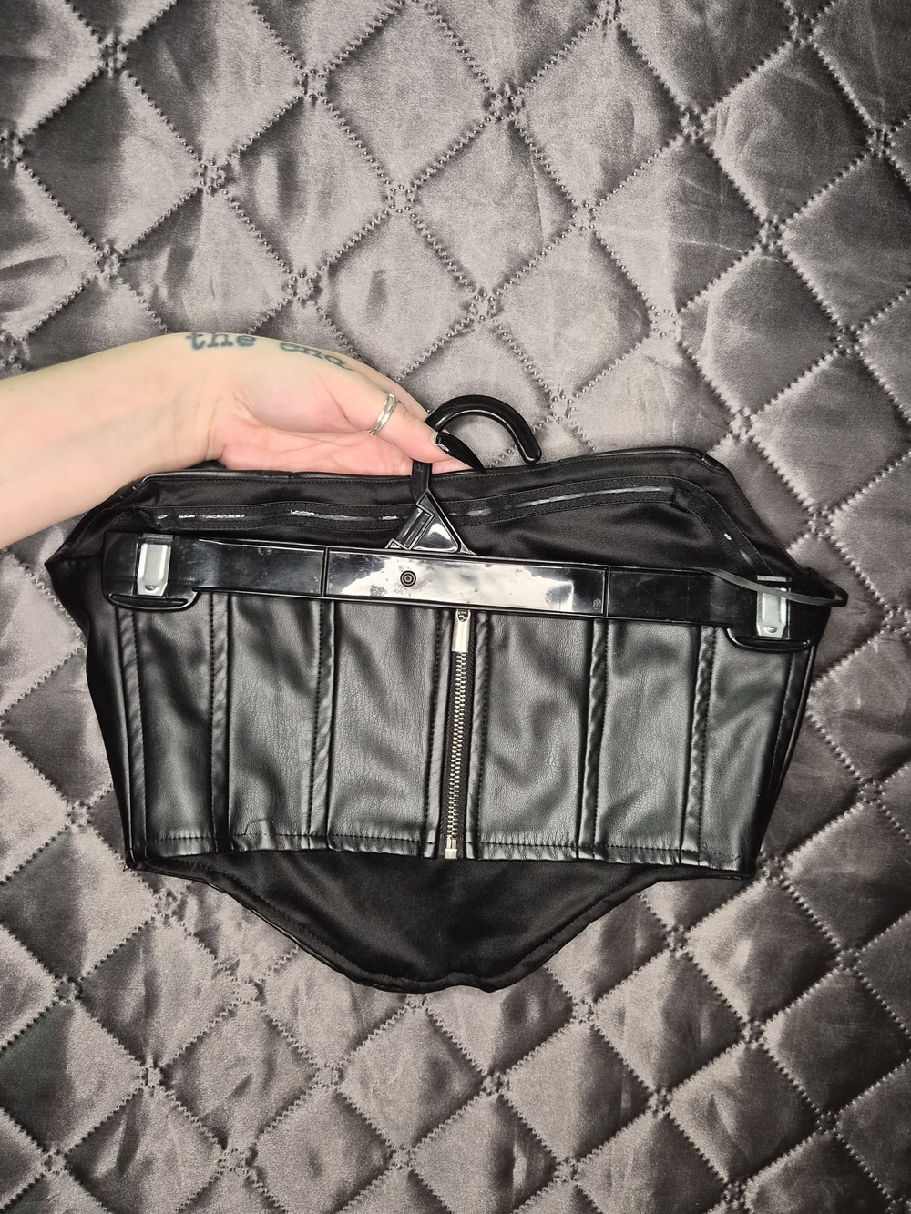 Wet Seal Black Strapless Zippered Top - Picture 2 of 3